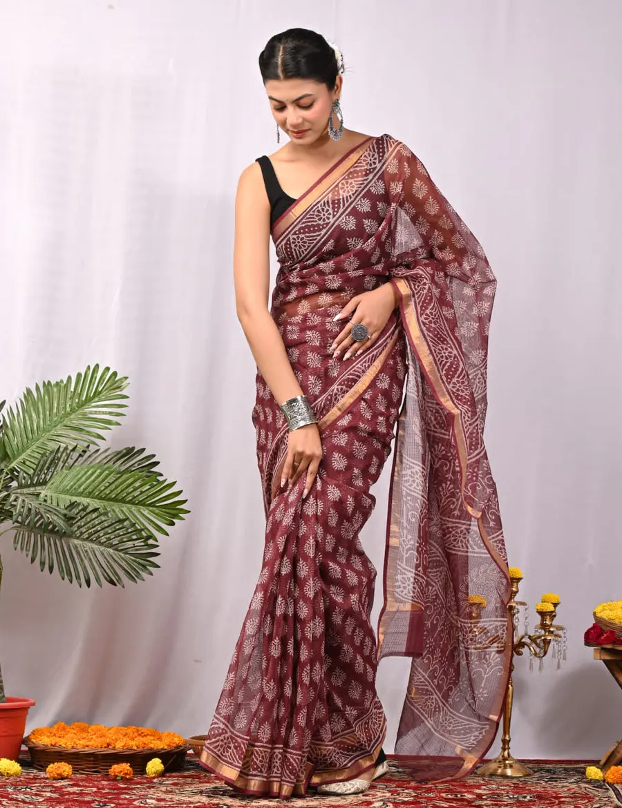 Vaspati Hand Block Prints Kota Sarees
